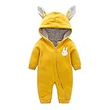 ロンパース フード付き ウサギ カバーオール 赤ちゃん着ぐるみ 73cm アウターウェア 防寒着 出産祝い 衣装 Meedot