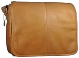 David King & Co 161T Flap Over Messenger with Back Trolley- Tan