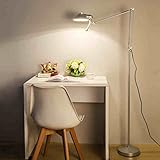 ADDAS 現代の研究室オフィスワークロングアームテレスコピック折りたたみロッカーテーブルランプビジネスアイフロアランプ ( 色 : シルバー しるば゜ )