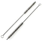 uxcell スチールワイヤーチューブブラシ　鋼線管ブラシ　鋼チューブブラシ　直径12mm　シルバー　2個入　セット