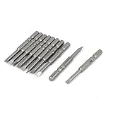 uxcell マイナスドライバービット マイナス溝 磁気 6mm ラウンドシャンク 10個入り