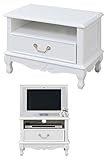 JKプラン 姫系家具 キャッツプリンセス ミニ テレビ台 27型対応 幅60 高さ45 猫脚 デザイン 完成品 （脚のみ組立） 薔薇モチーフ 木製 アンティーク調 ホワイト TSSGT00121WH