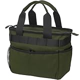 [EARTH LEAD] 【公式】 ラウンドバッグ ゴルフ 【7ポケット大容量収納 超軽量】 ラウンド トート バッグ ゴルフポーチ ゴルフポーチ ゴルフバッグ ラウンドポーチ メンズ レディース おしゃれ (カーキ)