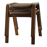 送料無料 木製スツール スタッキングスツール スタッキングチェア 2脚入り (2, 布(ブラウン))