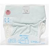 内オムツカバー 綿 細ボーダー サックス 90cm 1枚 ベビー＆キッズ おむつ 布おむつ [並行輸入品]