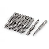 uxcell プラスドライバービット 差替式 ドライバービット 6.3mm六角シャンク PH1 4mm 先端 磁気 S2 鋼 10本入り