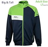 Seattle Seahawks Adult Large Tall Full Zip tri-tone Big & Tallトラックジャケット – ライム/ネイビー/ホワイト