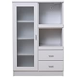 大川家具 アビライト 日本製 シンプルキッチン 幅80 レンジ台 ホワイト EN-0078