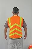 Liberty HiVizGard Polyester All Mesh Class 2 Chevron Vest with 2 Wide Silver Reflective Stripes, Sma