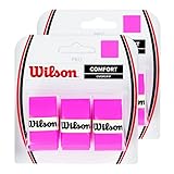 Wilson Pro オーバーグリップ コンフォート 3 パック (オーバーグリップの合計6ストリップ) - ピンク