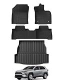 JSCar pro.1 トヨタ RAV4 60系 AXAN64 3Dフロアマット+トランクマット ハイブリッド車専用 TPE素材 折りたたみ 防水 防汚 専用設計 カスタムパーツ アクセサリー (RAV4 60系)