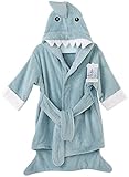 Baby Aspen Hooded Shark Robe-Let The Fin Begin-Blue-12-18 Months by Baby Aspen