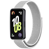 [PONATTENO] 交換バンド For HUAWEI Band 10用交換バンド ベルト マジックテープ式ナイロン 脱着便利 通気性に優れ アクセサリー 工具不要 (グレー)