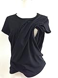 【ＫＡＺＵ　ＳＴＹＬＥ】　 授乳Tシャツ　ストレッチベア天竺　産後用日本製　Mサイズ　ブラック