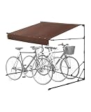 FIELDOOR 自転車置き場 サイクルポート 自転車 テント 自転車小屋 収納 屋根 サイクルガレージ 折りたたみ 庇 家庭用 高耐候 UVカット 耐水 400D カバー 雨よけ 日よけ 駐輪場 庭 バイク サイクルパーキング おしゃれ 屋外 簡単 [3台用] [ダークブラウン]