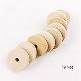 Mamimami Home ママの看護ネックレス DIY用 木製ビーズ 16MM スモール・リング・スライス バングル 噛がため　ベビーおもちゃ おしゃぶりチェーン アクセサリー ビーズ 100個 [