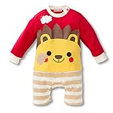 （ワボーズ） Waboatsベビー春と秋のかわいいアニマルプリントのデザイン長袖チュールロンパース カバーオール ベビーロンパース ベビーカバーオール C 95