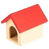 EXCEART ミニ木製犬小屋 ミニチュア犬小屋 マイクロパピーシェルター ペット小屋 偽のペットハウス ミニキャットハウス ミニチュアハウスのおもちゃ ドールハウスアクセサリー ミニ犬小屋 ミニ