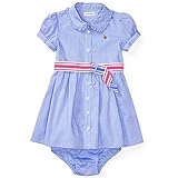 Ralph Lauren(ラルフローレン) オックスフォードシャツドレス(Blue)/ワンピース 9M(6-9ヶ月) [並行輸入品]