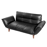 タンスのゲン ローソファー レザー 2人掛けタイプ リクライニング PVC　ブラック 44030051　06
