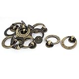 uxcell プルハンドル 引き出しハンドル ビンテージスタイル 金属 リングプル シングルホール 12個入り