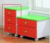 かわいらしいキャスター付き　ミニチェスト「カラーボーイ34-3　オレンジ」