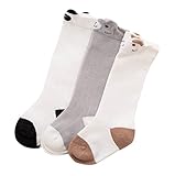 赤ちゃん　ベビー　3足セット　コットン　動物柄　春　秋　かわいい　柔らかい　暖かい　靴下　ベビーソックス (S(0歳~1歳), C)