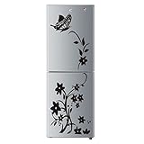Eremi（TM）新しいデザイン面白いキッチン冷蔵庫ステッカー冷蔵庫ステッカーダイニングルーム家庭の台所装飾的な花の蝶のウォールステッカー