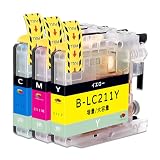 【TAKEYUKI】LC211(C+M+Y) 3色セット 互換インク 互換インクカートリッジ ブラザー(Brother)用 純正品併用 大容量 ICチープ搭載 残量表示 DCP-J968N/J963N/J962N/J767N/J762N/J567N/J562N MFC-J887N/J880N/J990 J997 J900 J907 J830 J837 J730 J737