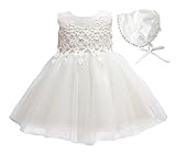 (コ-ランド) Co-land ベビー服 ドレス 女の子 新生児 ワンピース 赤ちゃん チュール 花柄 リボン ハット付き セレモニー フォーマル 結婚式 お宮参り 退院着 ホワイト 12M