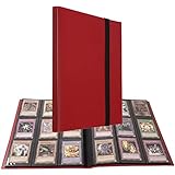 ポケットトレーディング カードアルバム、9ポケット仕様 360枚収納、サイドローディングPPポケット、ポケモンカードと互換性のあるカードバインダーポケットサイズ (レッド)
