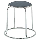 オリバー ダイニングスツール 【5脚入り】 スチール ビニールレザー張り シルバー×ライトグレー (S・CS-1000+AL-04N)