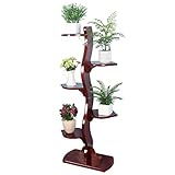 グリーンプラントソリッドウッドスタンド、植物棚、プラントラック、バルコニーアセンブリ現代のシンプルな多層ウッドフラワースタンド、リビングルーム、バルコニー、盆栽フレーム木材、中国風、赤褐色133 * 
