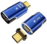 MUXER USB C マグネット アダプタ、40Gbps USB4高速データ転送、140W PD急速充電、4K 120Hz / 8K 60Hz HD映像信号伝送、USB4.0 Type-C マグネット オス メス 変換、USB-Cデバイス対応 (140Wアダプタ2個)