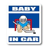 わーるどくらふと BABY IN CAR アイスホッケー・ゴールキーパーバージョン ステッカー （あお）
