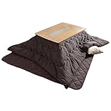 タンスのゲン こたつ 3点セット 【本体+掛布団+敷布団】 120×80 長方形 折れ脚 600W ハロゲンヒーター ナチュラル 21300063 04