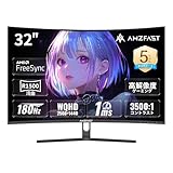 Amzfast 32インチ ゲーミングモニター WQHD 2560x1440 180Hz VAパネル 1500R曲面 1ms HDR AMZG32C3Q