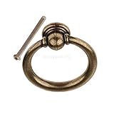 B Blesiya 戸棚　ドアの引き出し　経済的　装飾品　家具美化　アンティーク調　亜鉛合金製　リング付き　中国風　全3種類 - ブロンズL