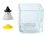 花市場直送便 ミニチュアガラス ゴースト & カラーサンド イエロー & 植え込み用グラス ニューブロックS