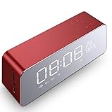 ブルートゥース スピーカー 時計スピーカー 高音質 Bluetoothスピーカー 12時間連続再生可能 2400mAH 置き時計 目覚まし時計 鏡面 マイク内蔵 3D立体高音質 ハンズフリー通話 iphone/android/pcなど対応 AUX/TF/FMカード対応 ポータブルスピーカー