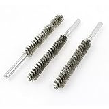 uxcell スチールワイヤーチューブブラシ　ステンレス鋼、金属　シルバートーン　15mmの直径　3個入