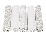 Motherhood 100% Natural Cotton Burp Cloths (Birds Grey and Yellow by Motherhood