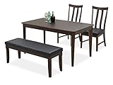 ダイニング4点セット 幅140cmテーブル ブラウン 木製 アジアン風