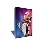 Margot RobbieとしてHarley Quinnキャンバス絵画アートワークPortraitキャンバスアートプリント 8x12 inches