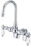 Water Creation F6-0015-01-PL Vintage Classic Adjustable Spread Wall Mount Tub Faucet with Gooseneck 
