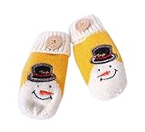 かわいいニット手袋ネック手袋ベビーミトンイエローハンギング冬のミトンを温めます