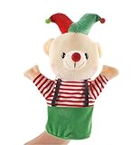 ソフビぬいぐるみかわいい動物赤ちゃん子供ハンドパペットおもちゃギフトベアグリーン