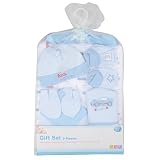 9 Piece Baby Gift Set Newborn Christening Present Blanket Booties Hanger - Blue by First Steps