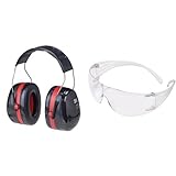 3M 防音 イヤーマフ JIS適合品 PELTOR ヘッドバンド式 H10A & 保護めがね
