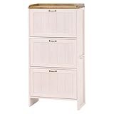 フラップ式カントリー調薄型シューズラック 3段